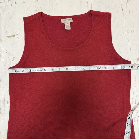 Chicos Vest Top 0 Medium Small Burgundy Red Sleeveless Shirt Stretch Knit - Picture 6 of 7